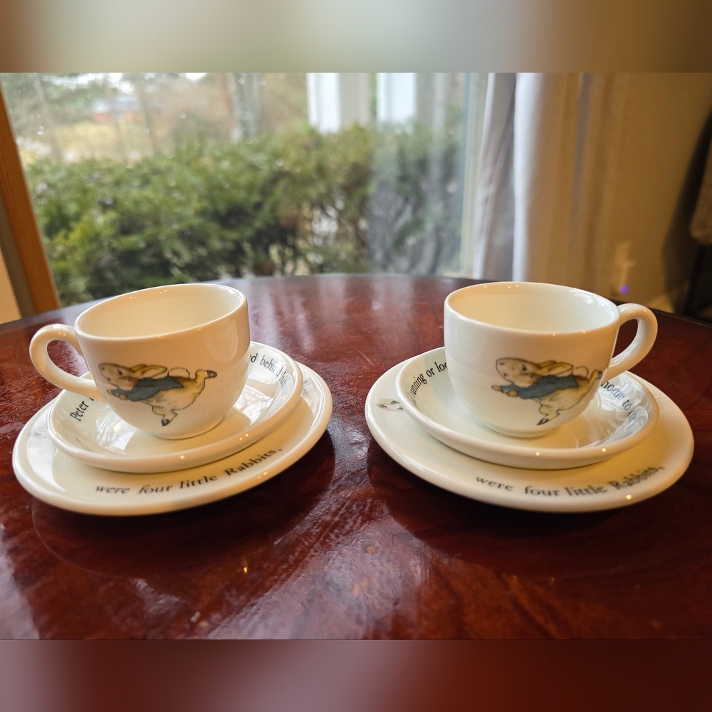 Vintage Wedgewood 6 Piece Beatrix Potter Classic Children's Tea Set. New